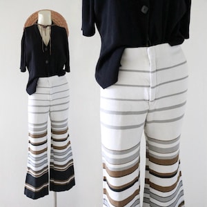 70&#39;s stripe trousers - 25.5 - vintage womens extra small XS boot cut flare flares flared pants