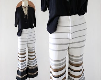 70's Stripe Trousers - 25.5 - Vintage Womens Extra Small XS Boot