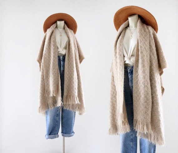 70's softest nude poncho