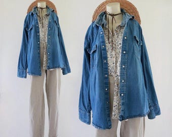worrrn wrangler denim shirt-jacket - vintage unisex