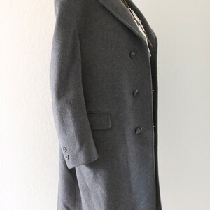 charcoal wool oversized coat vintage 80s 90s unisex mens womens gray trench jacket overcoat image 4