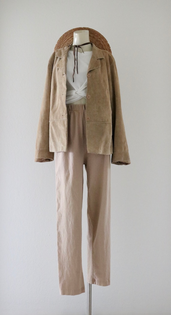 golden suede leather jacket - l - vintage 90s y2k… - image 2