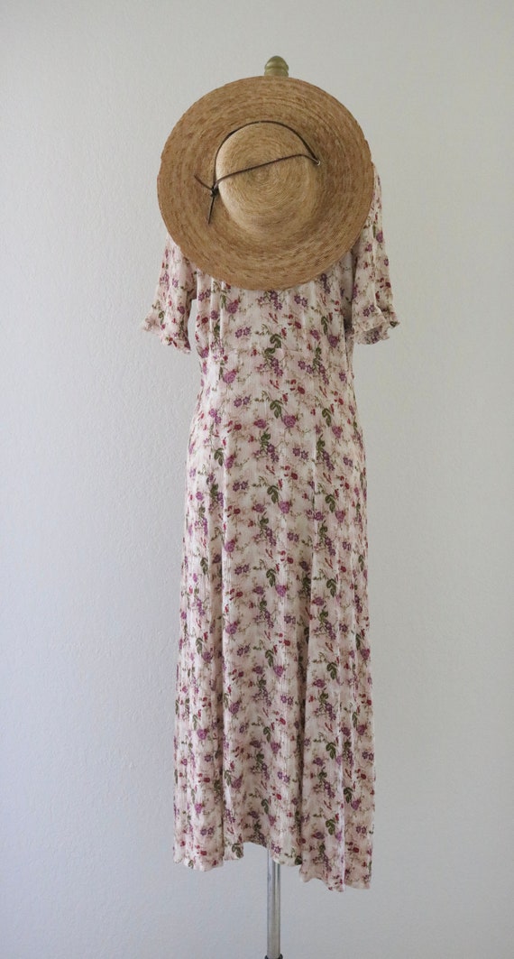 blush gauze botanical dress - m - image 5