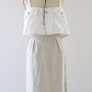 natural linen button skirt 24 image 2