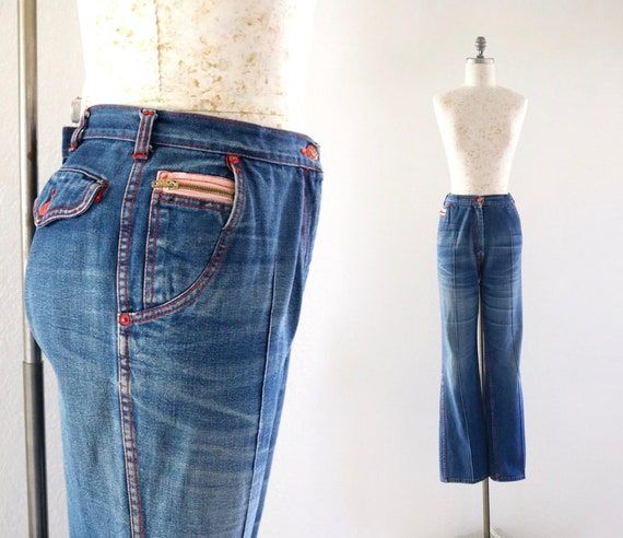 1970's destroyed bell jeans / 31