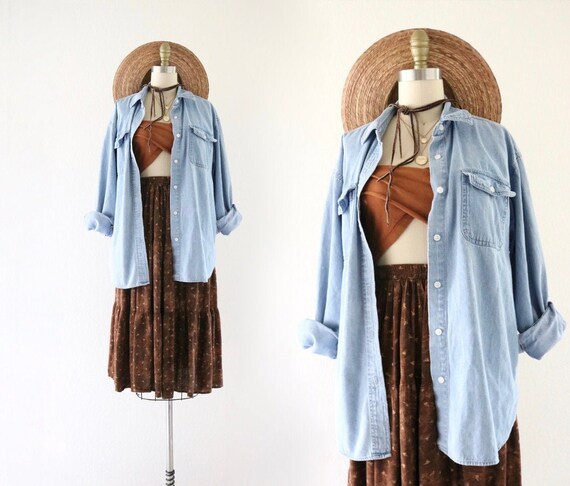 denim button down - m