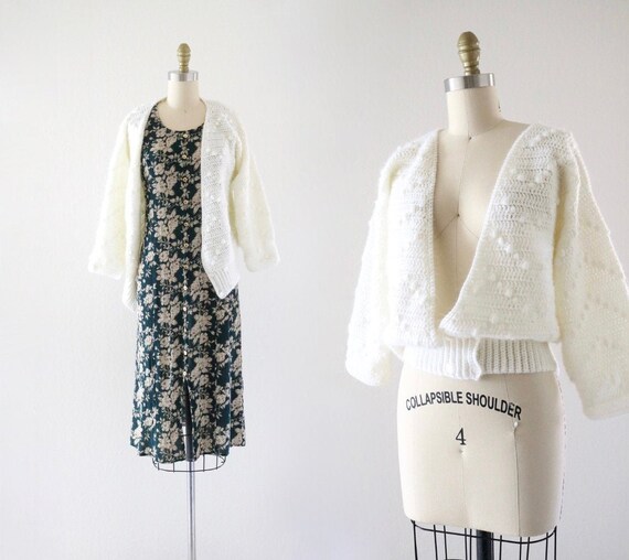 cropped popcorn cardigan