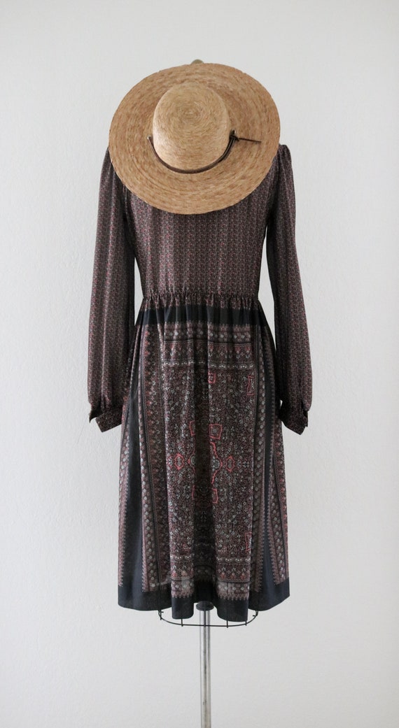 sheer 70's print dress - m - image 5