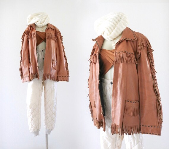 1970's leather fringe jacket