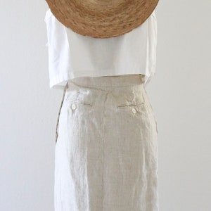 natural linen button skirt 24 image 5