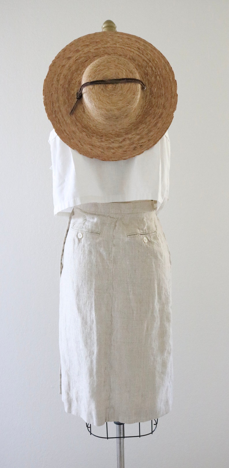 natural linen button skirt 24 image 5