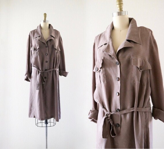 silky shirt dress l/xl