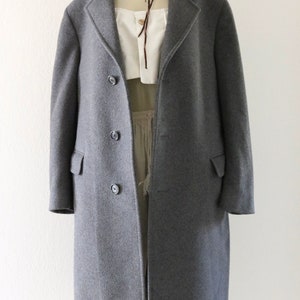 charcoal wool oversized coat vintage 80s 90s unisex mens womens gray trench jacket overcoat image 3