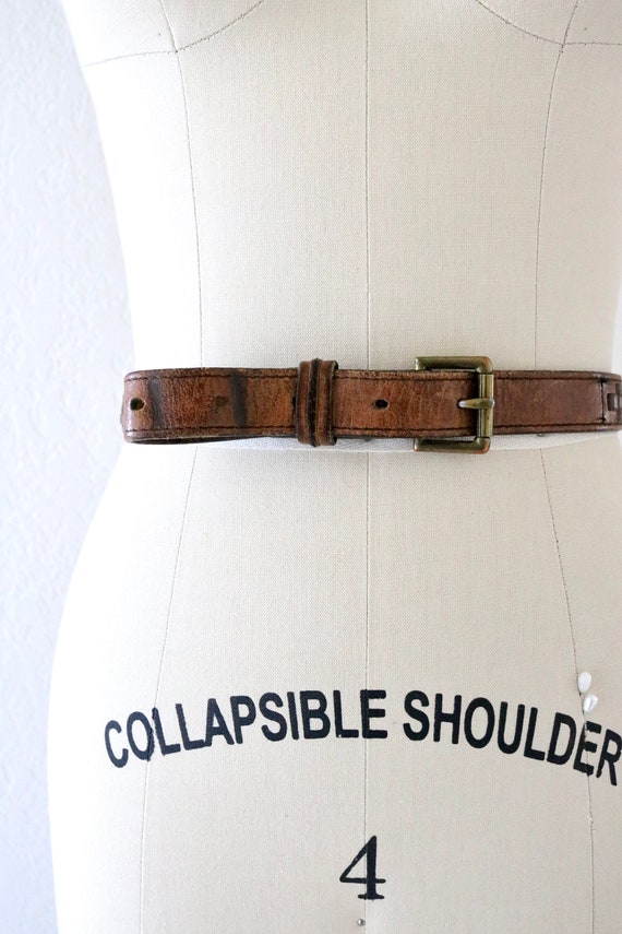 woven leather belt 27-31.5 - vintage 90s y2k brow… - image 3