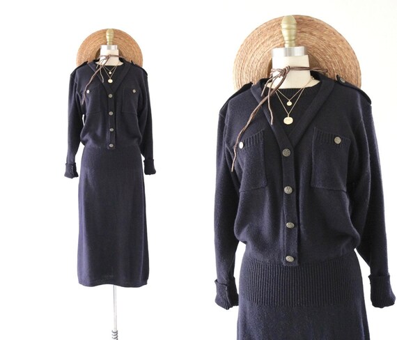 black sweater dress - m