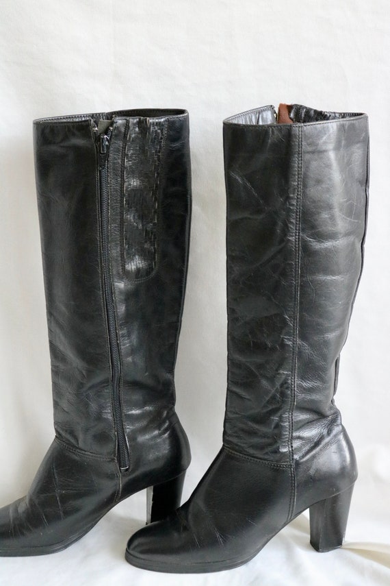 black leather boots - 7 (see details) View 2