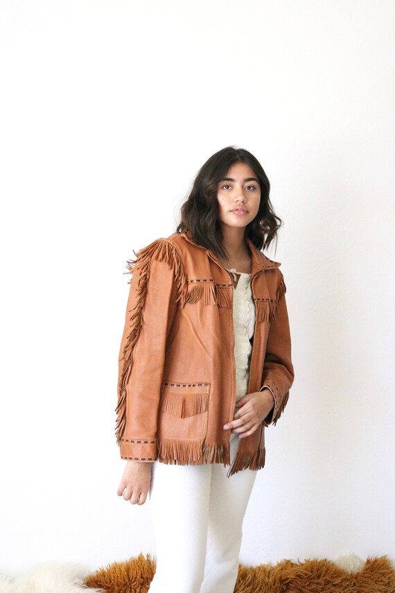 1970's leather fringe jacket