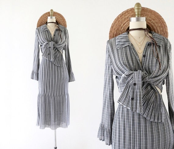 gingham skirt set - l