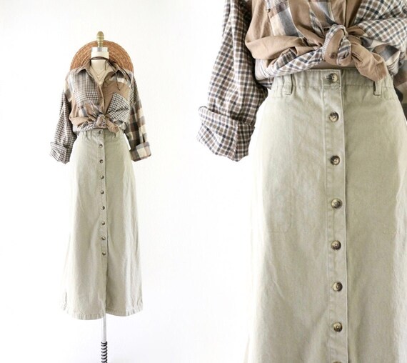 button maxi skirt - l