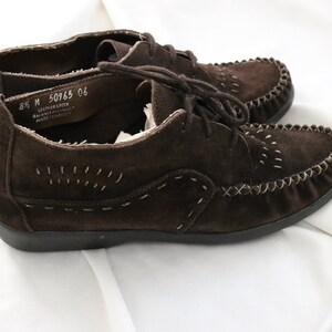 chocolate suede moccasin boots 8.5 image 4