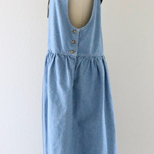 embroidered denim jumper dress m vintage blue jean floral cute cottage cottagecore size medium womens 90s y2k maxi image 5