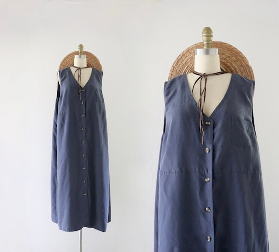 oversized soft blue sack dress - image 1