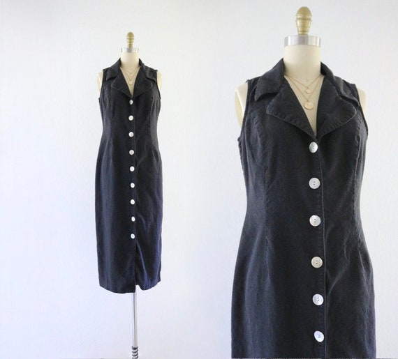 black linen dress - 8