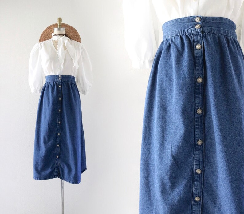 denim midi skirt 28-31