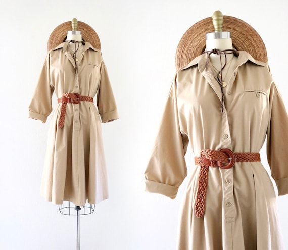 tan chore dress - xs/s