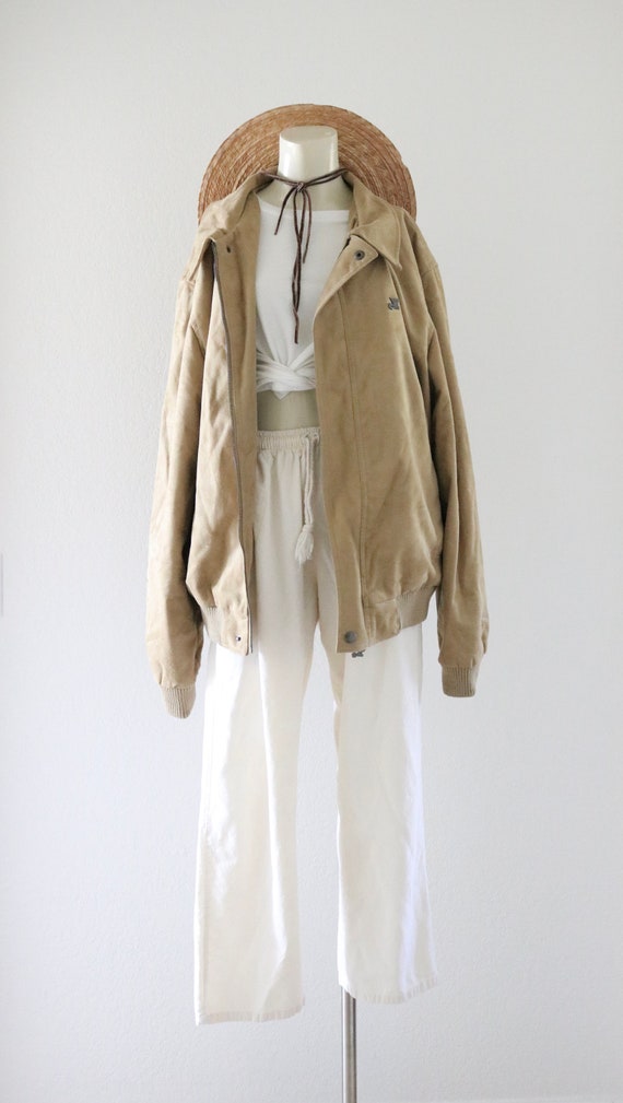 oversized suede bomber jacket - image 2