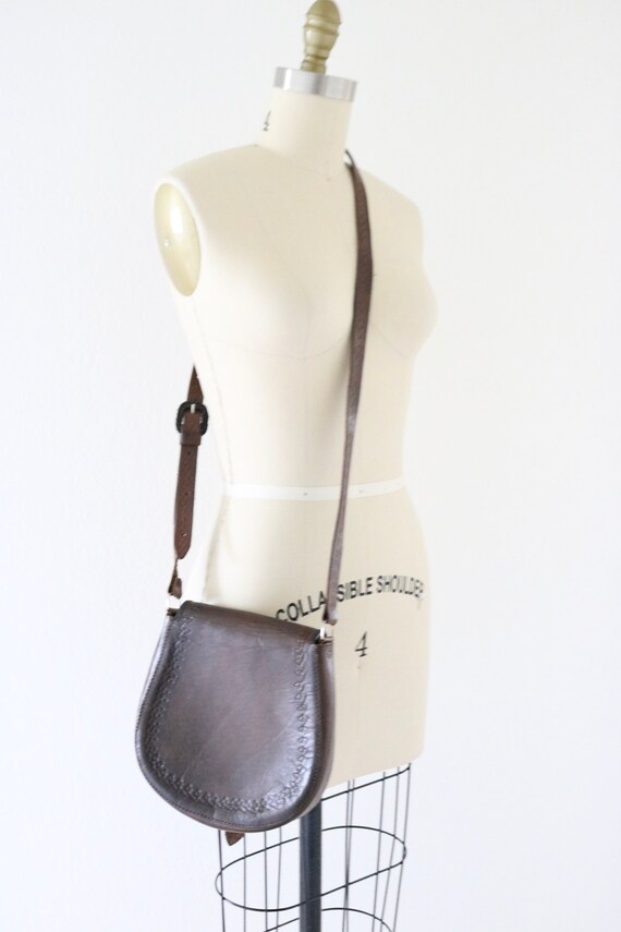 tooled leather saddle bag - image 8
