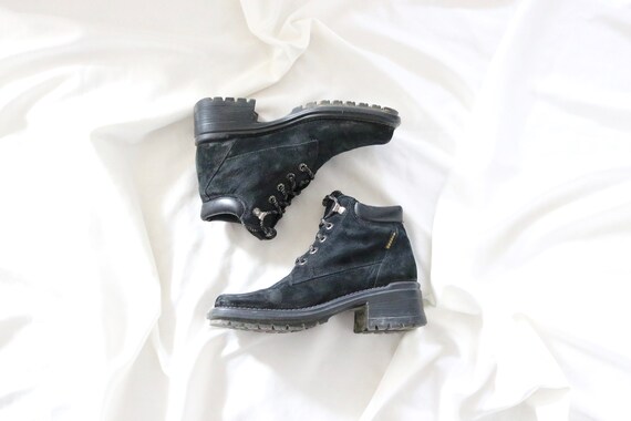 suede lace platform boots - 8