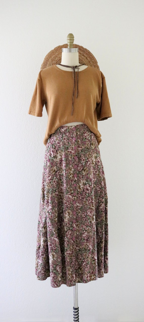 botanical button maxi skirt - 27-28 - vintage 90s… - image 2