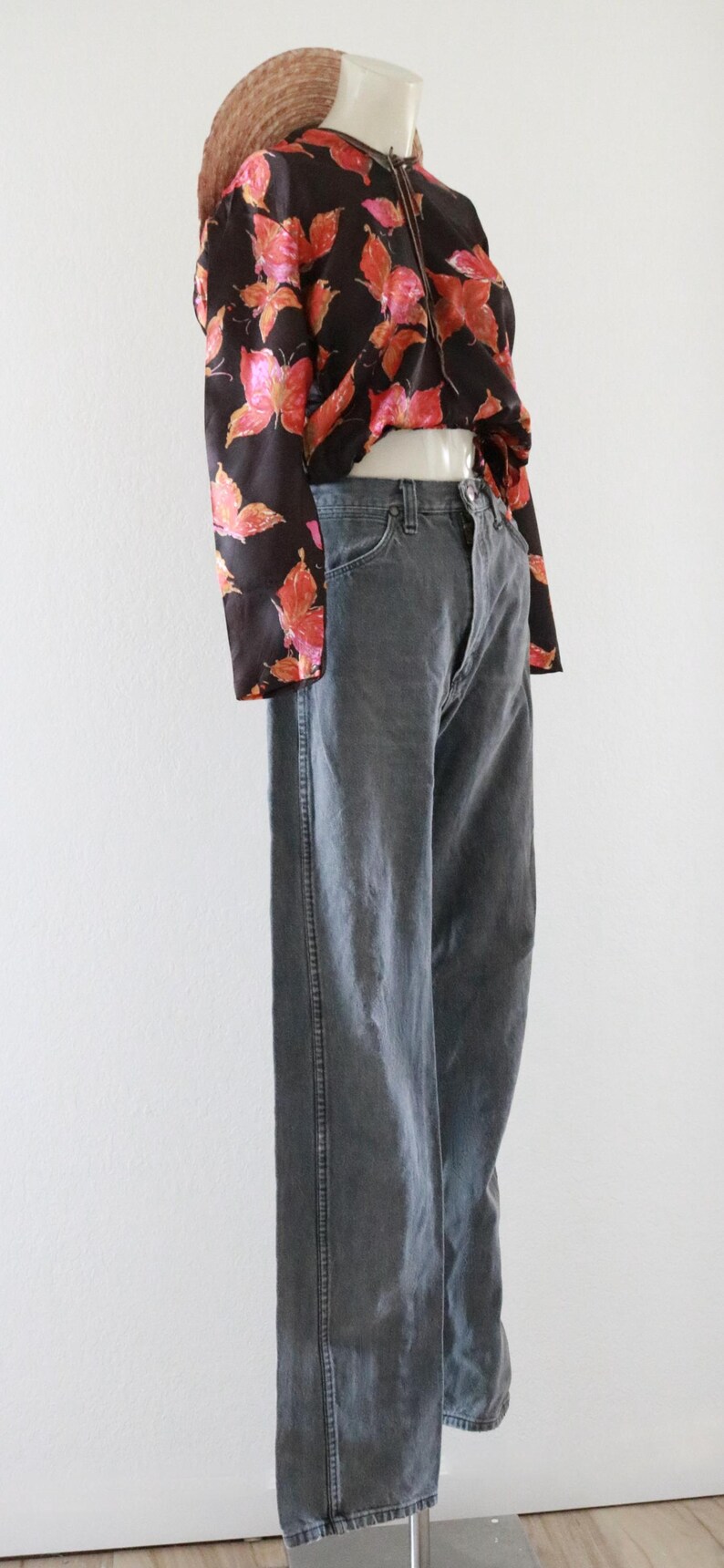 Vaqueros Wrangler grises Worrrn - 31 - Vaqueros vintage unisex estilo western, estilo vaquera, cintura alta imagen 4