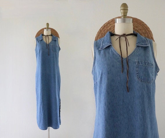 denim maxi dress - m - image 1