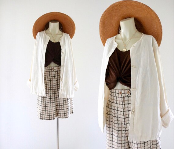 linen jacket - l
