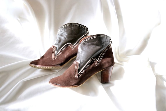 70's leather booties - 6