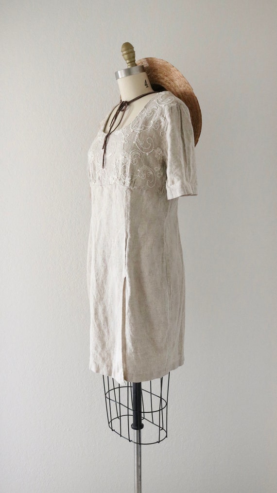 embroidered linen dress - m - image 4
