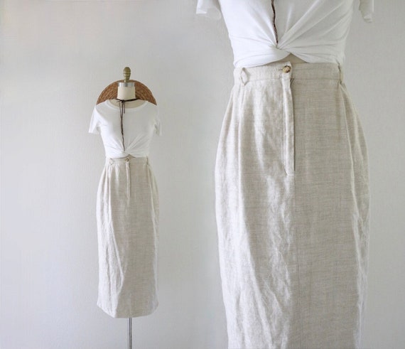 natural linen skirt - 32 - image 1