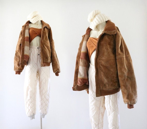 worrrn oversized suede bomber jacket