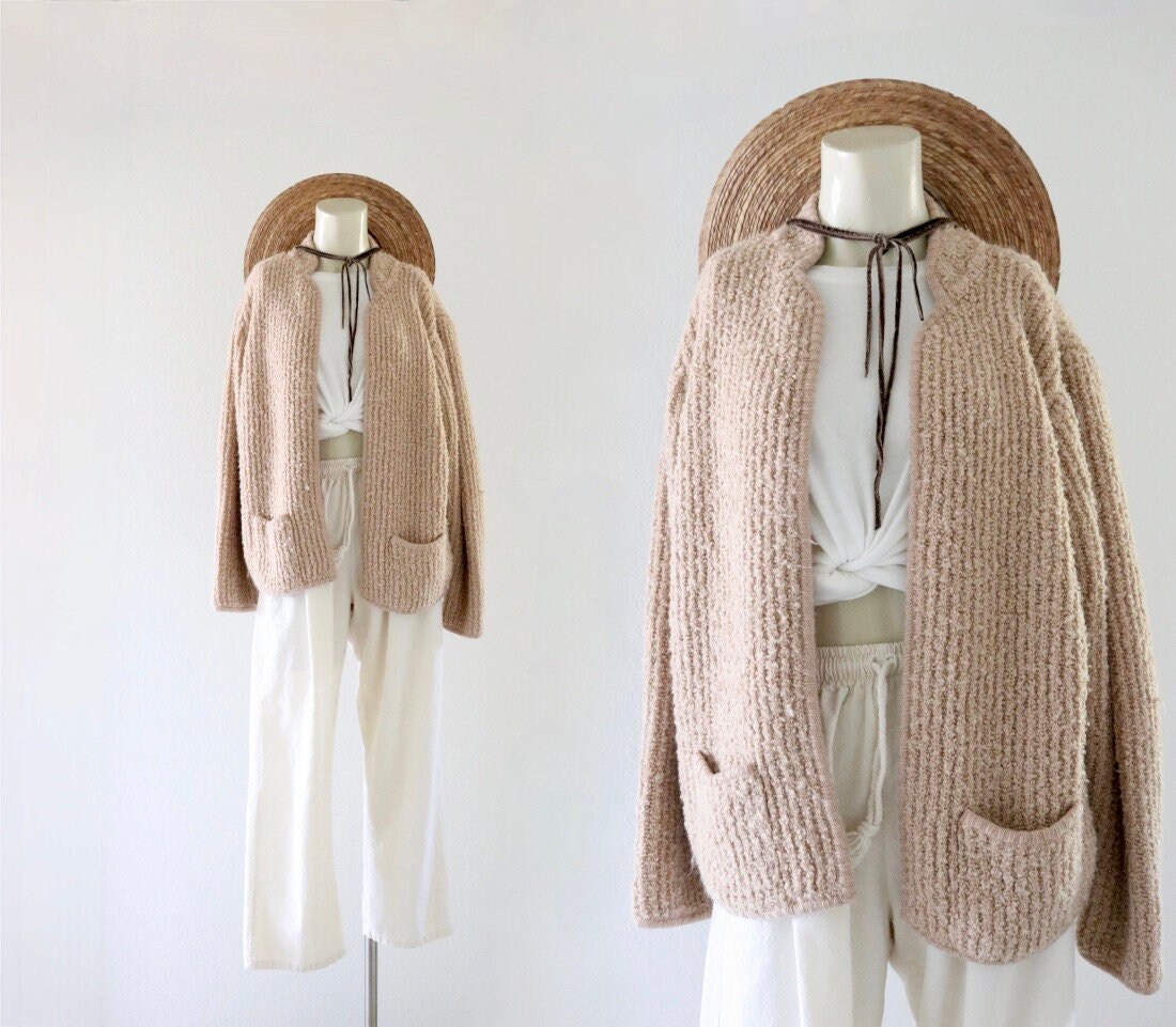 Nude Beige Cardigan - Etsy