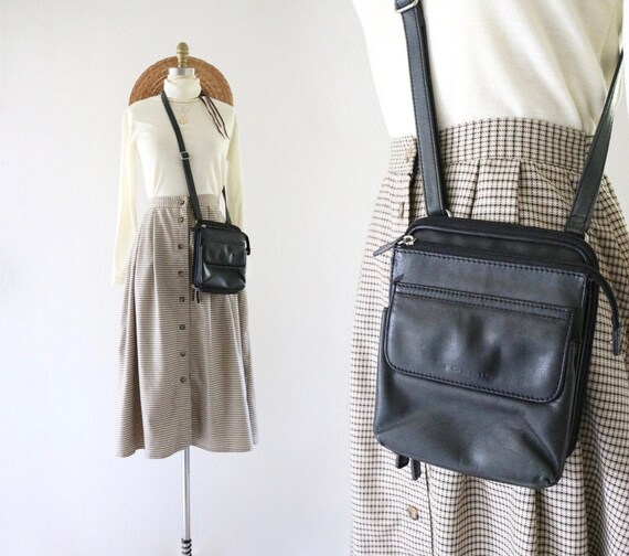 black leather crossbody bag