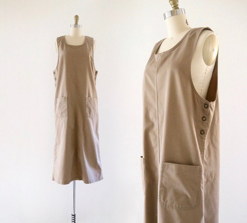 beige twill dress m