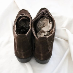 chocolate suede moccasin boots 8.5 image 5