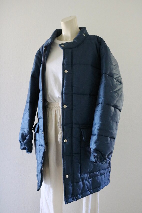 70's puffer jacket - vintage unisex blue mens wom… - image 3