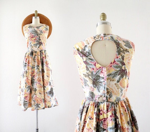 botanical keyhole dress - s