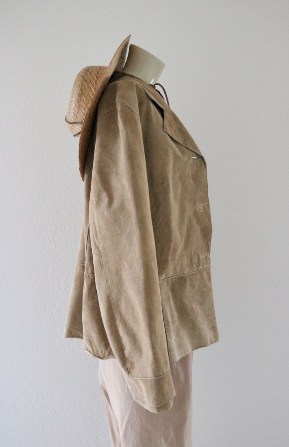 golden suede leather jacket - l - vintage 90s y2k… - image 5