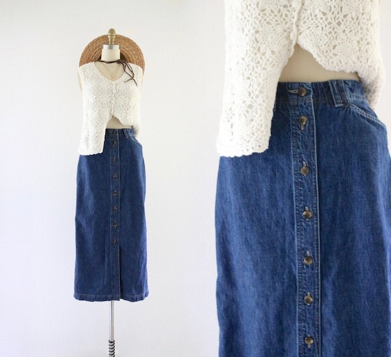 denim maxi skirt - 8