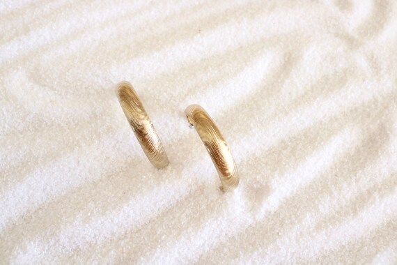 textured golden hoops