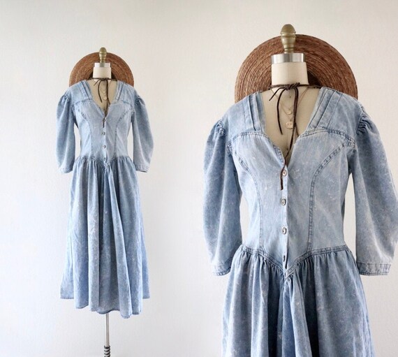 denim midi dress - s